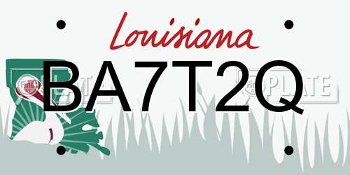 BA7T2Q Louisiana License Plate