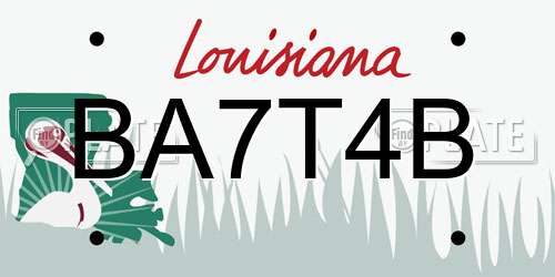 BA7T4B Louisiana License Plate