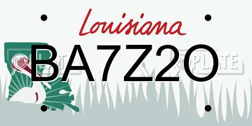 BA7Z2O Louisiana License Plate