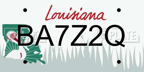 BA7Z2Q Louisiana License Plate