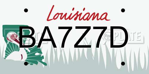 BA7Z7D Louisiana License Plate