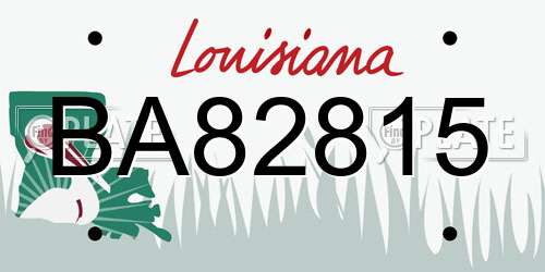 BA82815 Louisiana License Plate