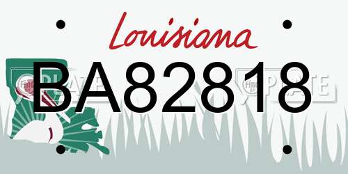 BA82818 Louisiana License Plate
