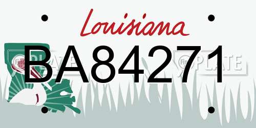 BA84271 Louisiana License Plate