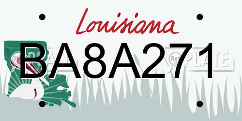 BA8A271 Louisiana License Plate