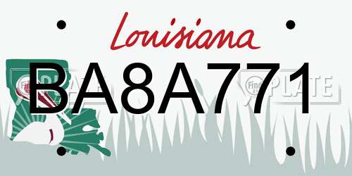 BA8A771 Louisiana License Plate
