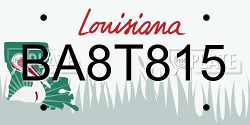 BA8T815 Louisiana License Plate