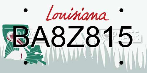 BA8Z815 Louisiana License Plate