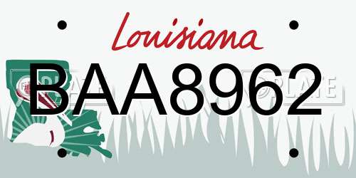 BAA8962 Louisiana License Plate
