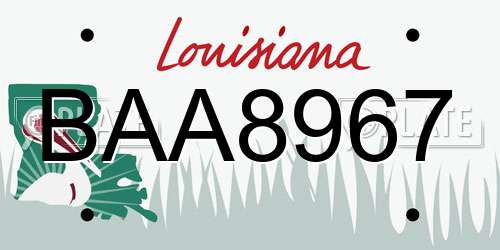 BAA8967 Louisiana License Plate