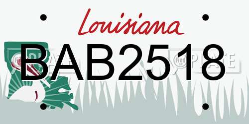 BAB2518 Louisiana License Plate