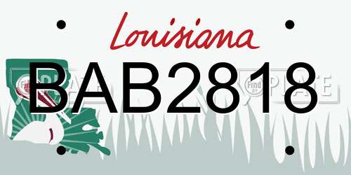 BAB2818 Louisiana License Plate