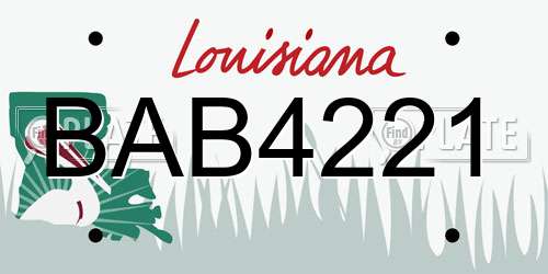 BAB4221 Louisiana License Plate