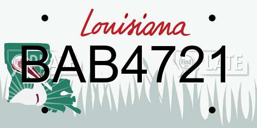 BAB4721 Louisiana License Plate