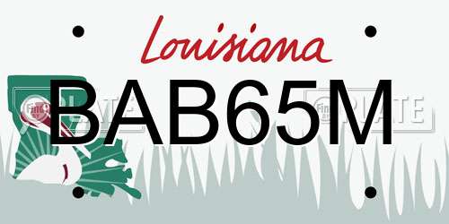 BAB65M Louisiana License Plate