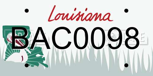 BAC0098 Louisiana License Plate