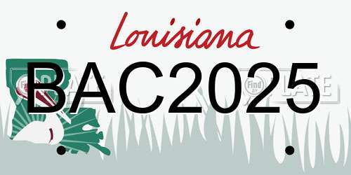 BAC2025 Louisiana License Plate