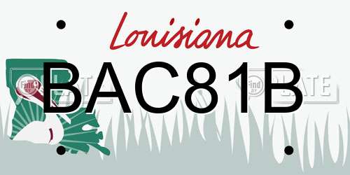 BAC81B Louisiana License Plate