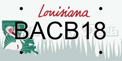 BACB18 Louisiana License Plate
