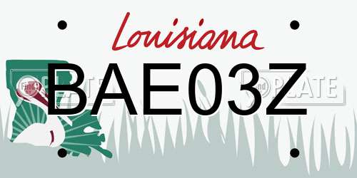 BAE03Z Louisiana License Plate