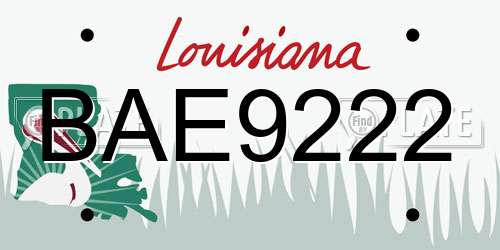 BAE9222 Louisiana License Plate