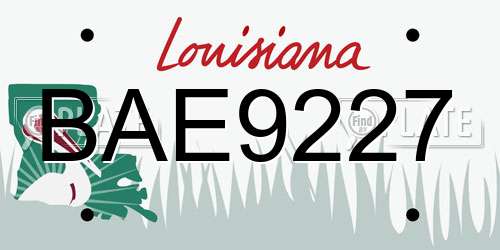 BAE9227 Louisiana License Plate