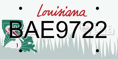 BAE9722 Louisiana License Plate
