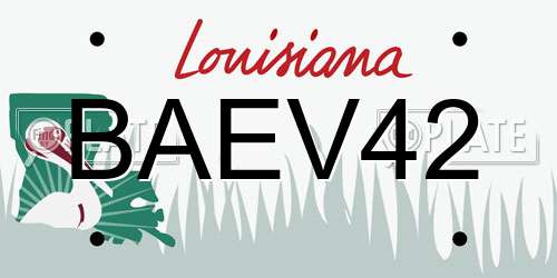 BAEV42 Louisiana License Plate