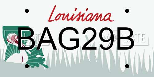 BAG29B Louisiana License Plate