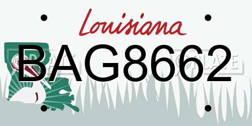 BAG8662 Louisiana License Plate