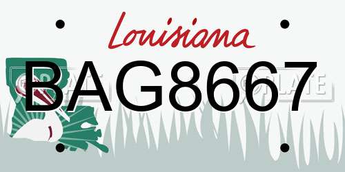 BAG8667 Louisiana License Plate