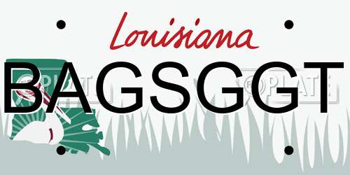 BAGSGGT Louisiana License Plate