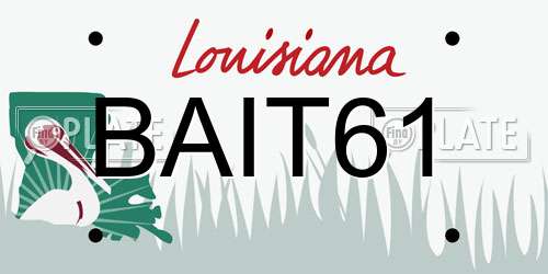 BAIT61 Louisiana License Plate