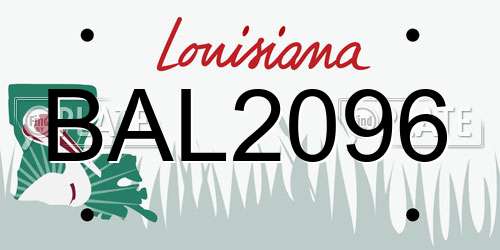 BAL2096 Louisiana License Plate