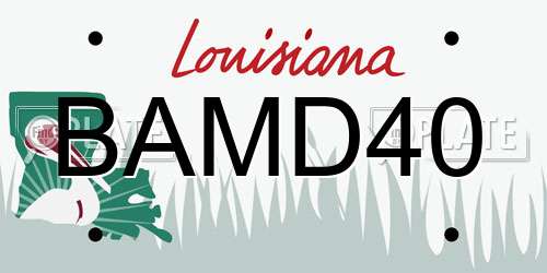 BAMD40 Louisiana License Plate