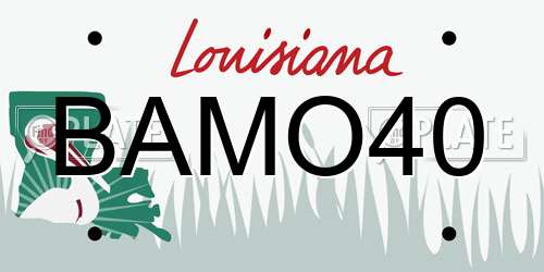 BAMO40 Louisiana License Plate