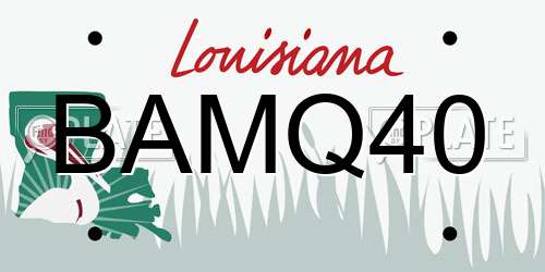 BAMQ40 Louisiana License Plate