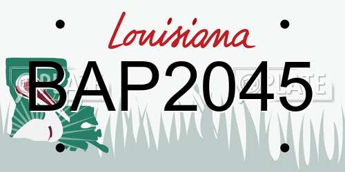 BAP2045 Louisiana License Plate