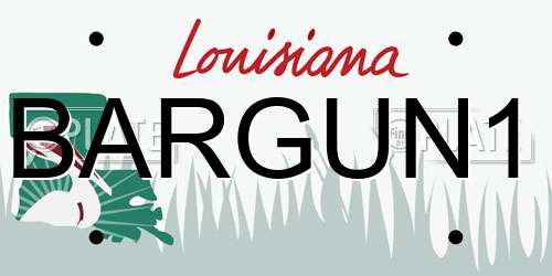 BARGUN1 Louisiana License Plate