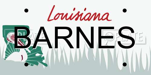BARNES Louisiana License Plate