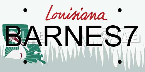 BARNES7 Louisiana License Plate
