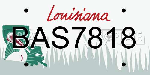 BAS7818 Louisiana License Plate