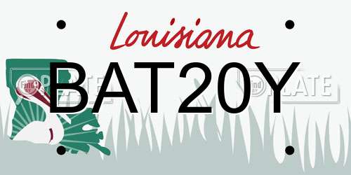 BAT20Y Louisiana License Plate