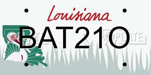 BAT21O Louisiana License Plate