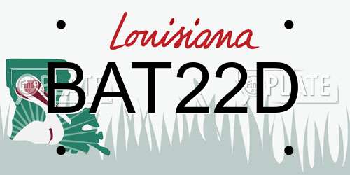 BAT22D Louisiana License Plate