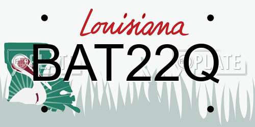 BAT22Q Louisiana License Plate