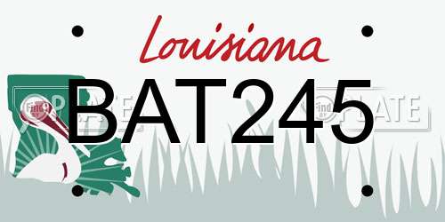 BAT245 Louisiana License Plate