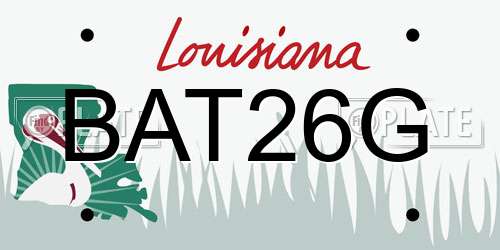 BAT26G Louisiana License Plate