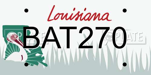 BAT270 Louisiana License Plate