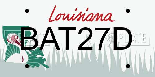 BAT27D Louisiana License Plate
